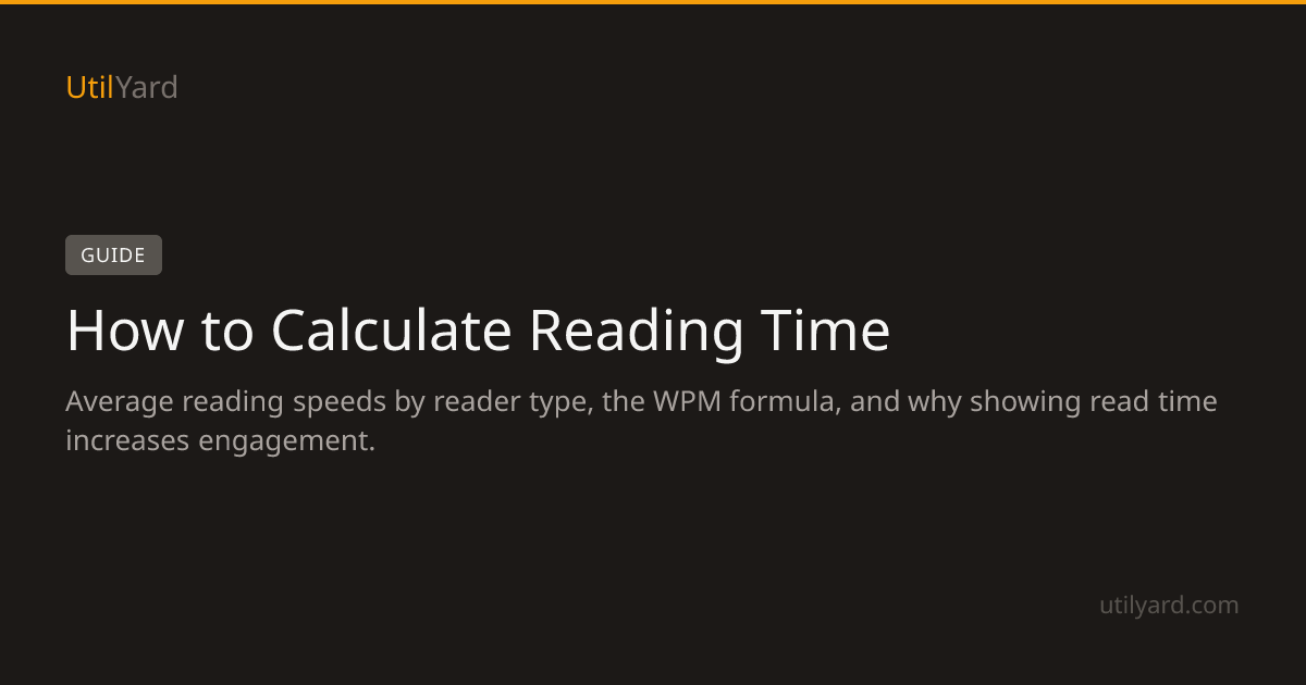 How to Calculate Reading Time — UtilYard
