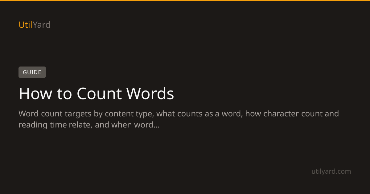 How to Count Words — UtilYard
